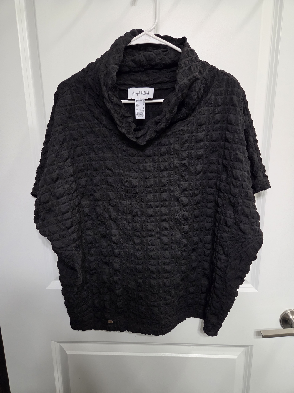 Joseph Ribkoff Black Textured Cowl Neck Top